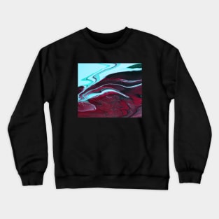 Aqua and Raspberry Abstract Art Crewneck Sweatshirt